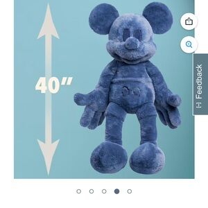 Disney Classic Mickey Mouse MK Monochromatic Jumbo Plush 40”